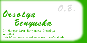 orsolya benyuska business card